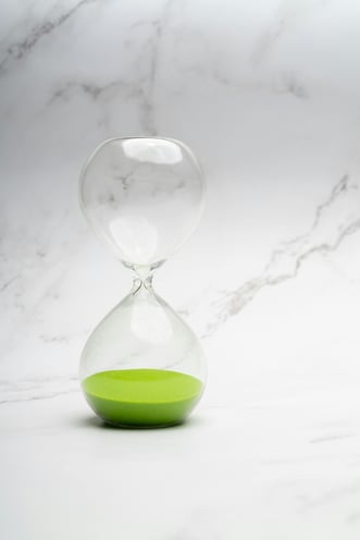 photo of an hour glass